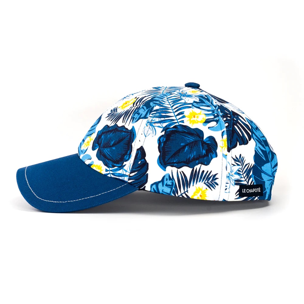 casquette imprimé Blue Jungle de profil
